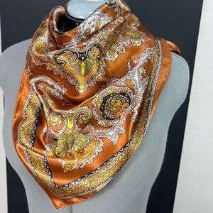 Scarf  Hair Bandana Art deco Paisley vintage ,Made in Japan